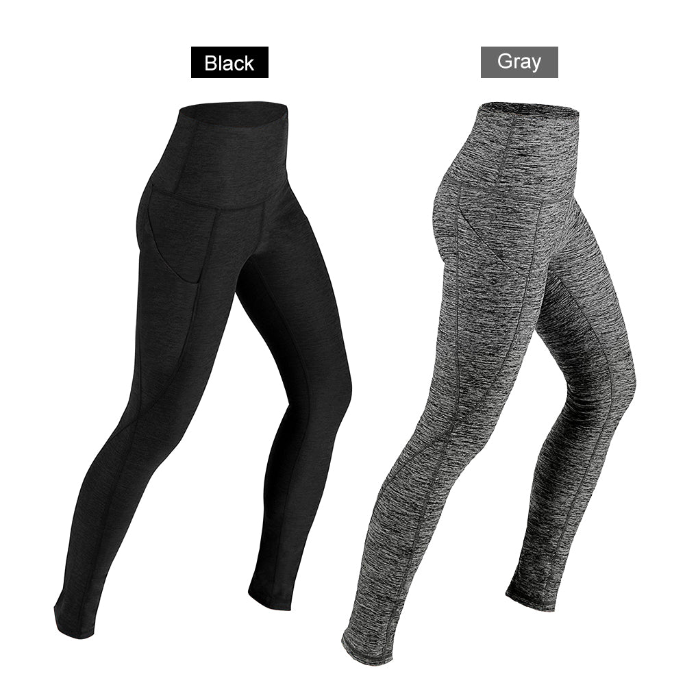 Yoga Leggings Tights High Waist with Pocket Women's Yoga Pants Running Pants Tights Tummy Control Workout Running 4 Way Stretch - Fisez